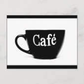 SCHWARZ-WEISSES CAFE KAFFEE TASSE MORNING BEVERAGE POSTKARTE (Vorderseite)