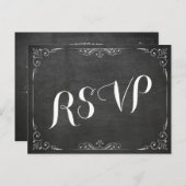 Schwarz-weißes Chalkboard Blumenmuster Polterabend Einladungspostkarte (Vorne/Hinten)