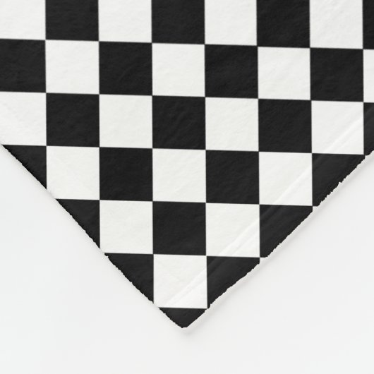 Schwarz-weißes Checkered Fleecedecke (Ecke)