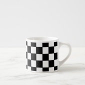 Schwarz-weißes Checkered klassisches Muster Espressotasse (Rechts)