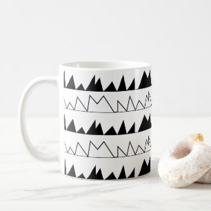 Schwarz-weißes Chevron-Streifenmuster Kaffeetasse
