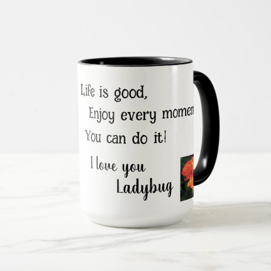 Schwarz-weißes Chihuahua mit orangefarbenen Rose I Tasse (VorderseiteRechts)