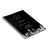 Schwarz-weißes City-Skyline-Logo Notizblock (Rechte Seite)