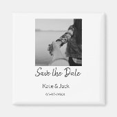 SCHWARZ-WEISSES CLASSICsave das Datum, um QR-Namen Magnet (Vorne)