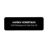 Schwarz-weißes Comic Pro Elegantes Rücksendeadress (Vorne)