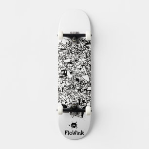 Schwarz-weißes Cooles Künstlerisch Skateboard