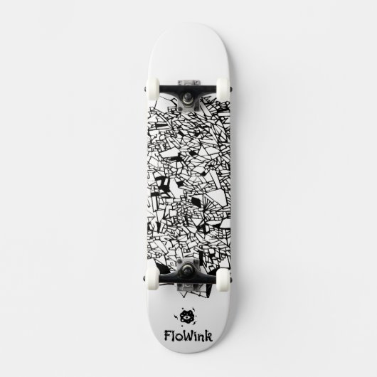 Schwarz-weißes Cooles Künstlerisch Skateboard (Vorderseite)