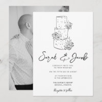 Schwarz-weißes Coquette-Hochzeitstort-Foto