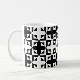 Schwarz-weißes Cross-Monochrome-optisches Muster Kaffeetasse