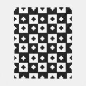 Schwarz-weißes Cross-Plus-Square-Prüfplatinenmuste Fleecedecke (Vorderseite)