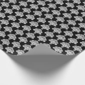 Schwarz | Weißes Damaskop-Papier Geschenkpapier (Ecke)