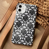 Schwarz-weißes Damastmuster Case-Mate iPhone Hülle