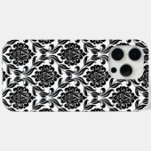 Schwarz-weißes Damastmuster Case-Mate iPhone Hülle (Rückseite (Horizontal))