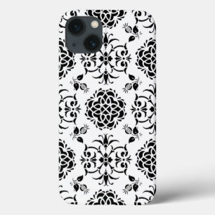 Schwarz-weißes Damastmuster im Vintage-Stil Case-Mate iPhone Hülle