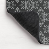 Schwarz-weißes Damastmuster Mousepad (Ecke)