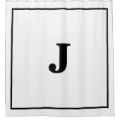 Schwarz-weißes Dekor des Monogram Initials Individ Duschvorhang (Vorderseite)