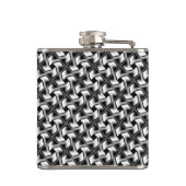 Schwarz-weißes Design Stilvolle Trauzeugen Geschen Flachmann (Rückseite)