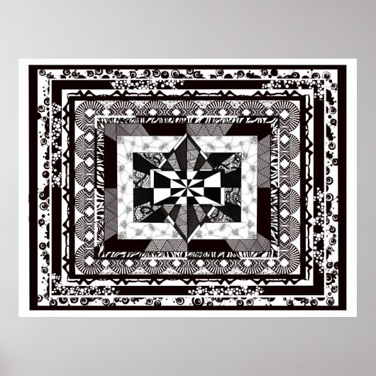 Schwarz-weißes detailliertes HUGE Colossal Room Ar Poster (Vorne)