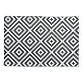 Schwarz-weißes Diamant-Muster Kissenbezug (Rückseite-Links)