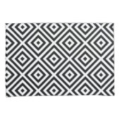 Schwarz-weißes Diamant-Muster Kissenbezug (Vorderseite-Rechts)