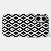 Schwarz-weißes Diamantmuster Case-Mate iPhone Hülle (Rückseite (Horizontal))