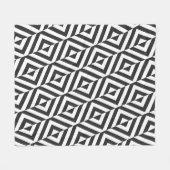 Schwarz-weißes Diamantmuster Fleecedecke (Vorderseite (Horizontal))