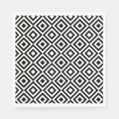 Schwarz-weißes Diamantmuster Serviette (Vorderseite)