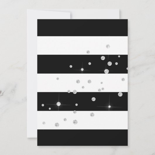 Schwarz-weißes Diamond Wedding Dress Brautparty Einladung (Rückseite)