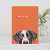 Schwarz-weißes Dog-Gesicht-Portrait Einladung (Stehend Vorderseite)