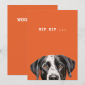 Schwarz-weißes Dog-Gesicht-Portrait Einladung (Vorne/Hinten)