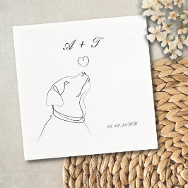 Schwarz-weißes Doodle Couple Wedelmongramm Serviette