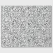 Schwarz-weißes Doodle-Geschenkpapier Geschenkpapier (Flach)