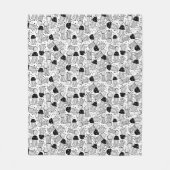 Schwarz-weißes Doodle-Quallenmuster Fleecedecke (Vorderseite)