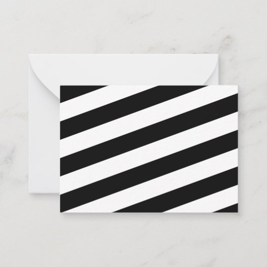 Schwarz-weißes Doppelgrenzenloses modernes Monogra Mitteilungskarte (Rückseite)