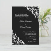 Schwarz-weißes Drehbuch Einladung (Stehend Vorderseite)