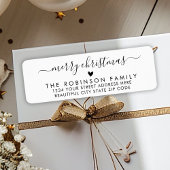 Schwarz-weißes Drehbuch Rücksendeadresse Weihnacht