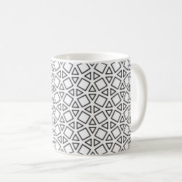 Schwarz-weißes Dreieck-Geometrie-Muster-Kaffeebech Kaffeetasse