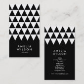 Schwarz-weißes Dreieck Moderne Geometrie Visitenkarte (Vorne/Hinten)