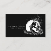 Schwarz-weißes einbändiges Yoga-Pose-Logo von King Visitenkarte (Vorderseite)