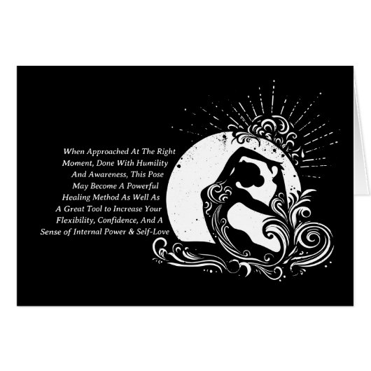 Schwarz-weißes einbeiniges Yoga-Pose-Logo von King (Vorderseite (Horizontal))