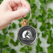 Schwarz-weißes einbeiniges Yoga-Pose-Logo von King Schlüsselanhänger (Hand)