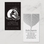 Schwarz-weißes einbeiniges Yoga-Pose-Logo von King Treuekarte (Vorne/Hinten)