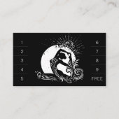 Schwarz-weißes einbeiniges Yoga-Pose-Logo von King Treuekarte (Vorderseite)