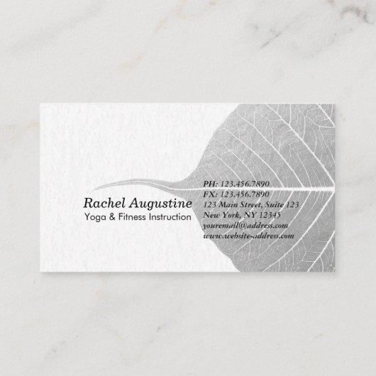 Schwarz-weißes einbeiniges Yoga-Pose-Logo von King Visitenkarte (Rückseite)