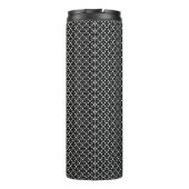 Schwarz-weißes einfaches Geometrismuster Thermosbecher (Rückseite)