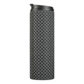 Schwarz-weißes einfaches Geometrismuster Thermosbecher (Nach rechts gedreht)