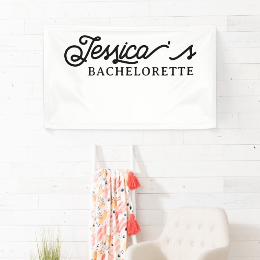 Schwarz-weißes Einfaches Modernes Junggeselinnen-A Banner (Insitu)