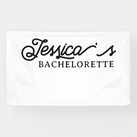 Schwarz-weißes Einfaches Modernes Junggeselinnen-A Banner (Horizontal)