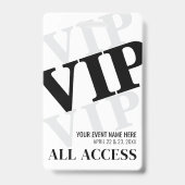 Schwarz-weißes einfaches VIP-Ereignis Ausweis (Vorderseite)