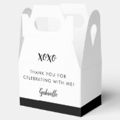 Schwarz-weißes einfaches XOXO Personalisiertes Par Geschenkschachtel (Geöffnet)
